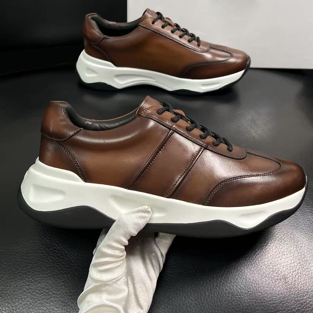 Leather Shoe Polish - Najwyższej jakości nowe męskie brązowe polerowane